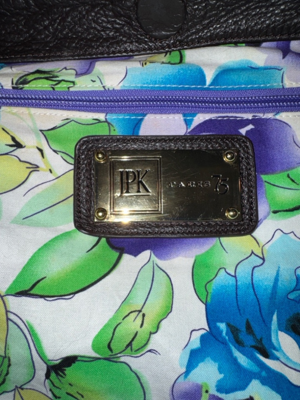 Floral Reversible Shoulder Bag in Blue, Purple & Turquoise - Picture 3 of 6